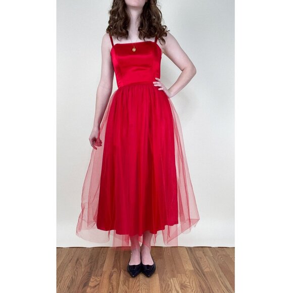 Rare Gunne Sax Vintage Midi Maxi Tulle Dress Romantic Whimsigoth Wedding Guest - Picture 11 of 11